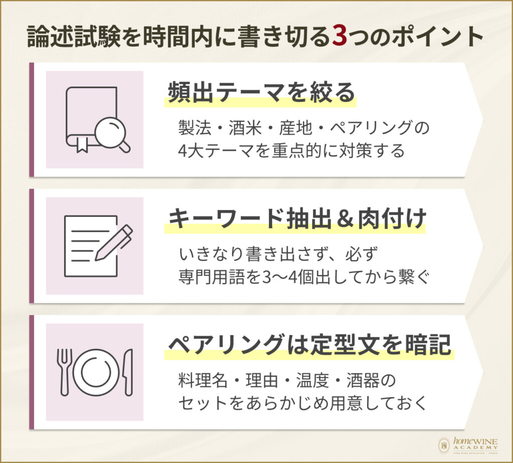 【論述試験対策】時間内に書き切るコツと過去問